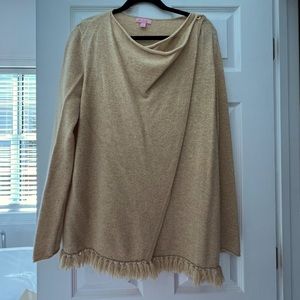 EUC cashmere Lilly wrap sweater size L